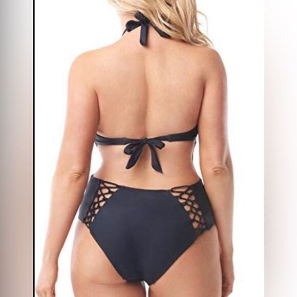 Ashley Graham sexy open back lace up swimsuit - size 16 - G16 - Picture 2 of 7